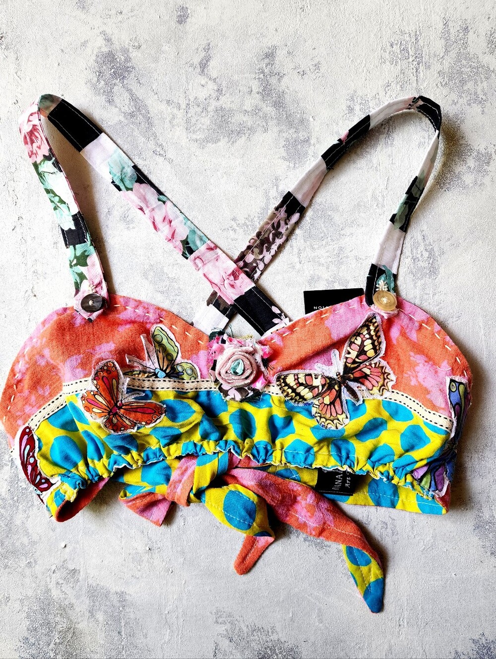 Cottage Bralette Avant-garde Accessories Crop-top Butterfly 100% Cotton Bra